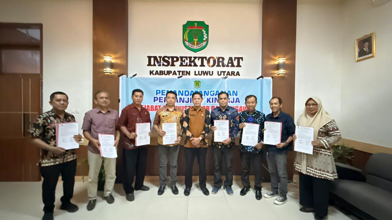 Penandatanganan Perjanjian Kinerja Lingkup Inspektorat Daerah Kabupaten Luwu Utara